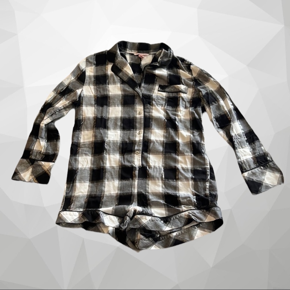 Victoria’s Secret | Black Flannel Romper Pajamas